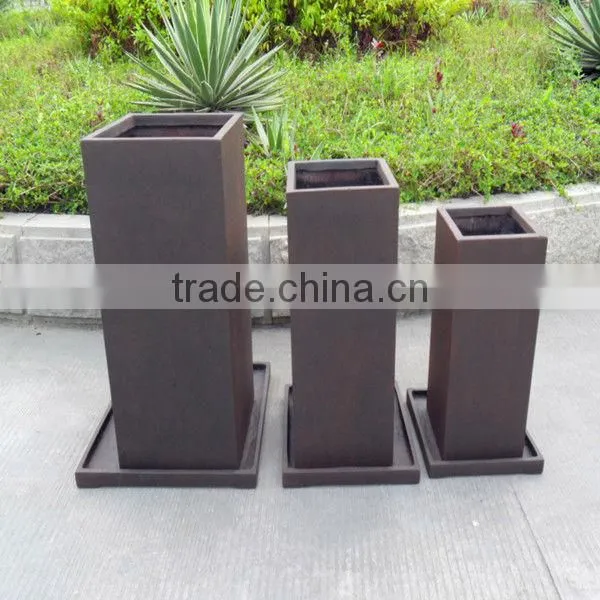 2014 Gardening Pots Planters white Tall Magnesium Planter Pots 3pcs/set For Sale