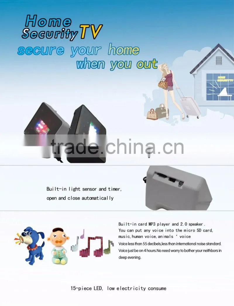 Newest Arrival Mini Television Colorful Light Sensor Lamp, USB Power Supply Burglarproof Night lamp