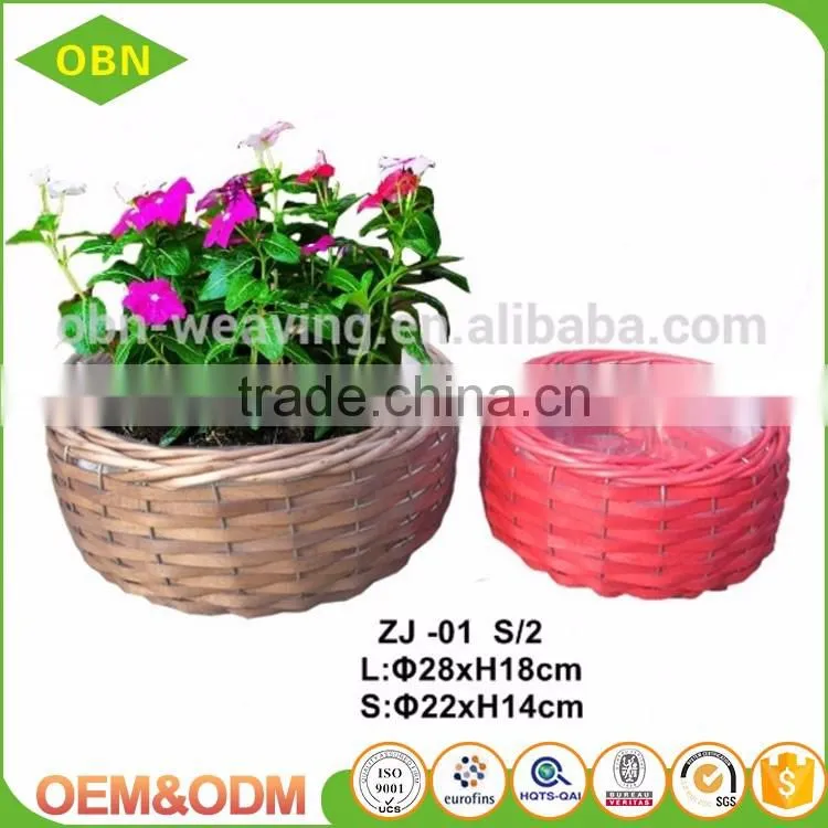 Wholesale high quality colorful decorative garden handmade wicker basket flower pot