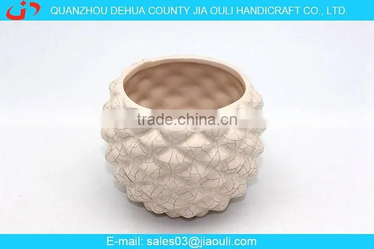 Popular sale EASTER decoration crackle glazed Ceramic Chicken planter