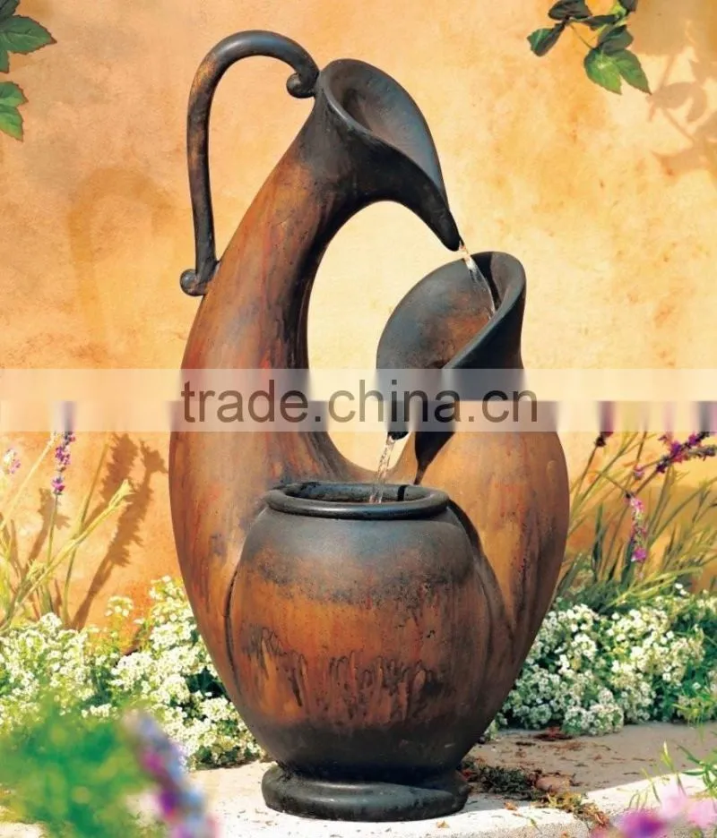 Weathered Jug Tabletop Water Fountain
