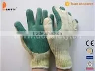 DDSAFETY 2017 Cotton Rubber Working Safety Glove 10 Gauge Bleach Cotton With Red Rubber Glove