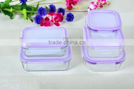 hot selling heatable glass lunch-box,glass food storage,glass food container