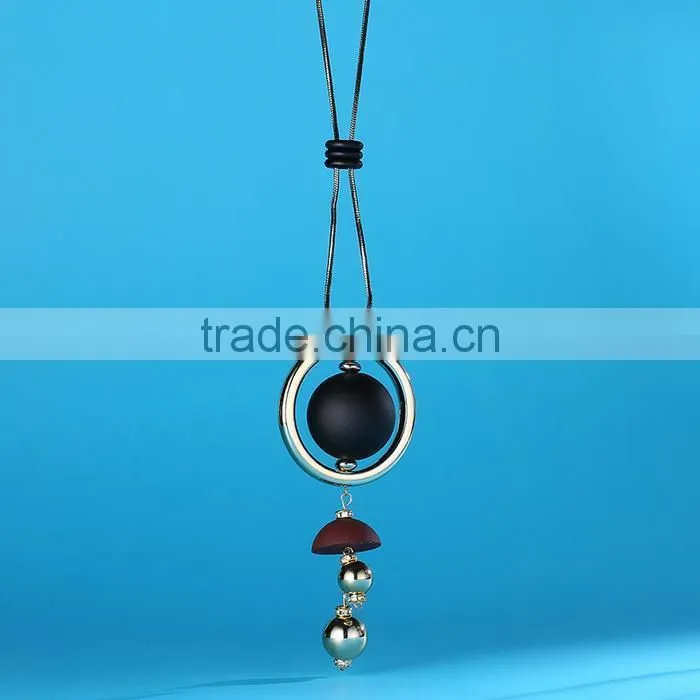 large ball hoop pendant necklace geometric pendant long necklace Korea new design sweater necklace