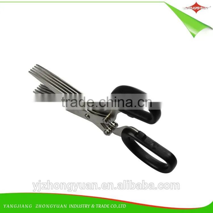 five stainless steel Blade kitchen herb scissors