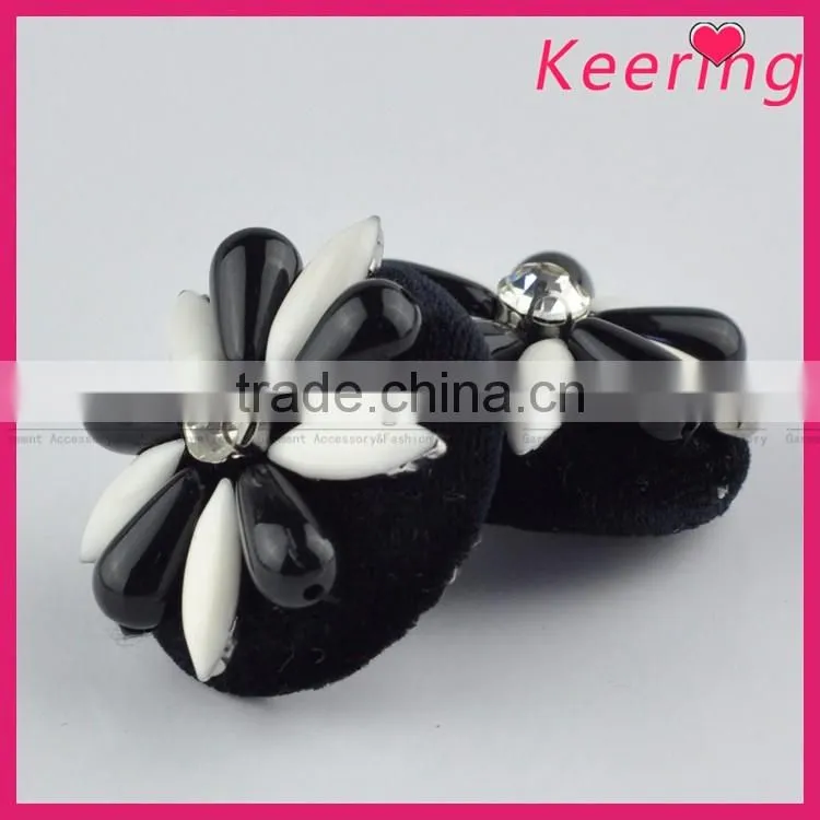 Keering-made new arrival black handmade sew on fancy decorative buttons for fur coat WBKA-301