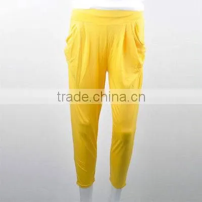 women basic slim stretch long casual loose harem capri pants hip-hop leggings