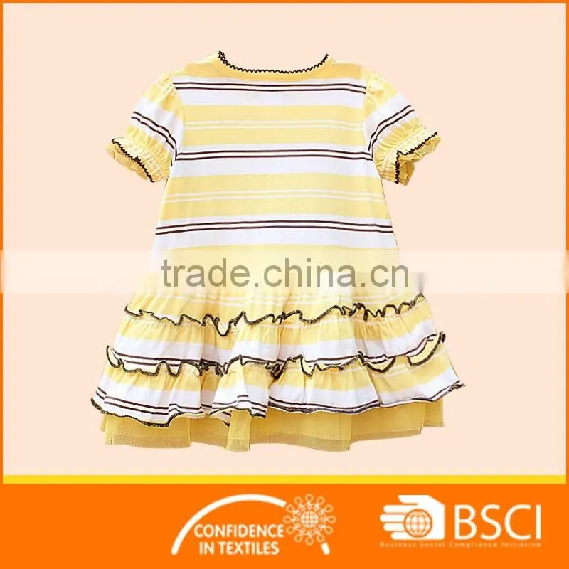 Princess With Mesh Lining Party Tutu Short Sleeve Cutie Baby Girls Dresses