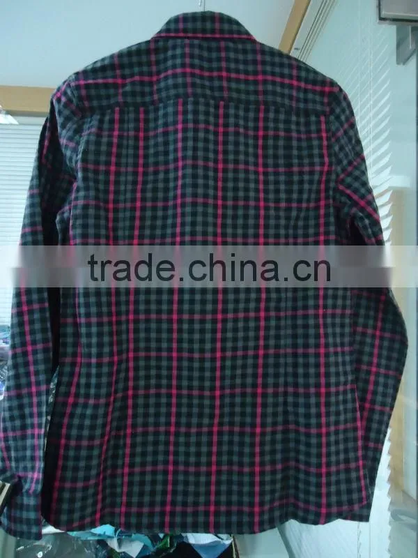 Womens plaid dyed shirt long sleeve shirt with one chest pocket,plastic button shirt,loose shirt