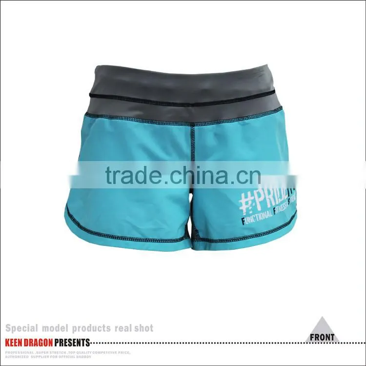 FASHION DESIGN WOMON MMA SHORTS WITH SUBLIMATION LOGO ON LEG OPENING