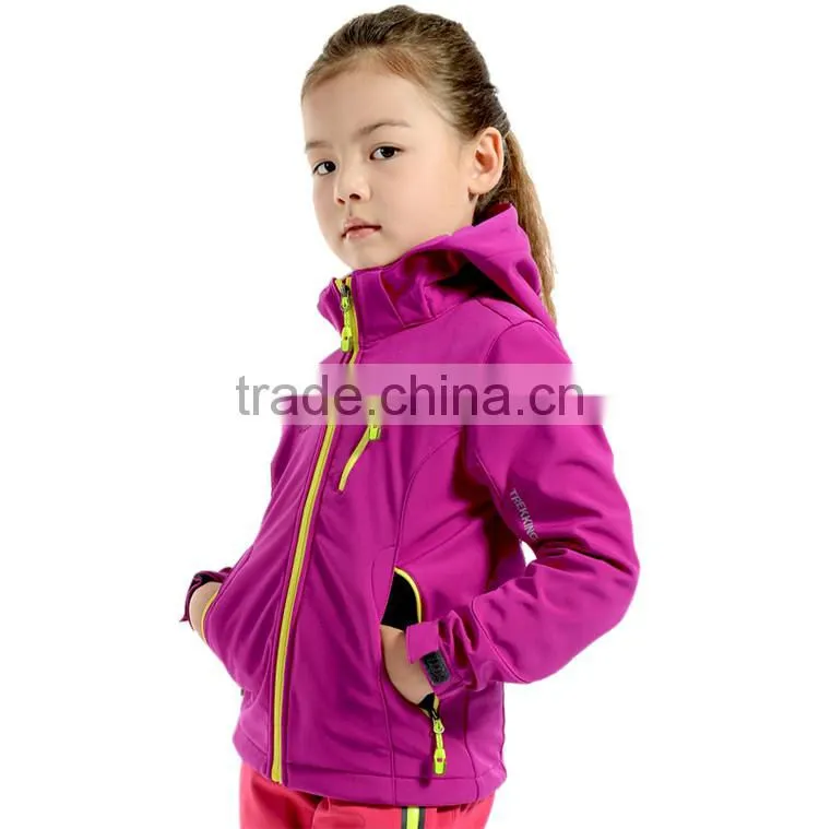 High Performance Breathable And Waterproof Children Winter Softshell Jacket