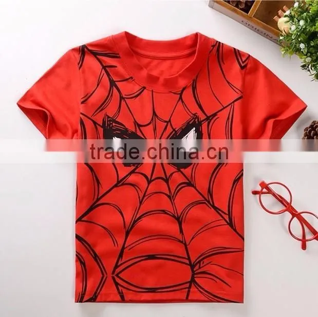 2016 New Style Cotton Spiderman Superman o neck Short sleeve kids T-Shirts cartoon printed children clothes