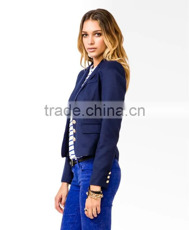 Women's Nautical Button Blazer
