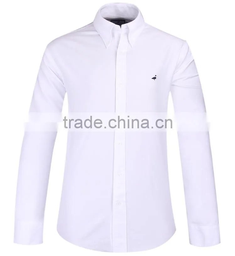 2017 white Oxford long sleeve button-down collar casual shirt for men