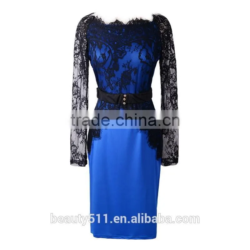 Long sleeve lace with long sleeves dress and a large pencil skirt PS06