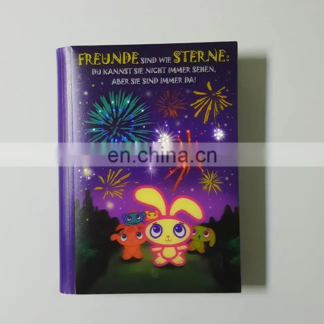 Lighting up versatility gift personal article colorful shiny cartoon character journal to light your feeling and life