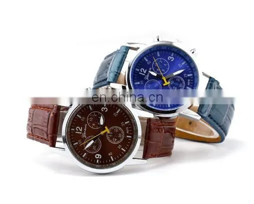 Luxury Men's Fashion Retro Leather Watches Bracelet Wristwatch Analog Quartz Wrist Watch