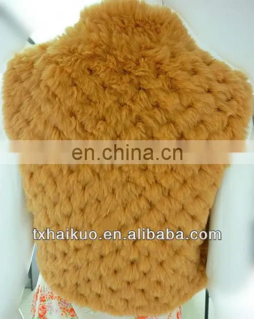 2013 Girl Spring new fashion Knitted Rabbit Fur Vest