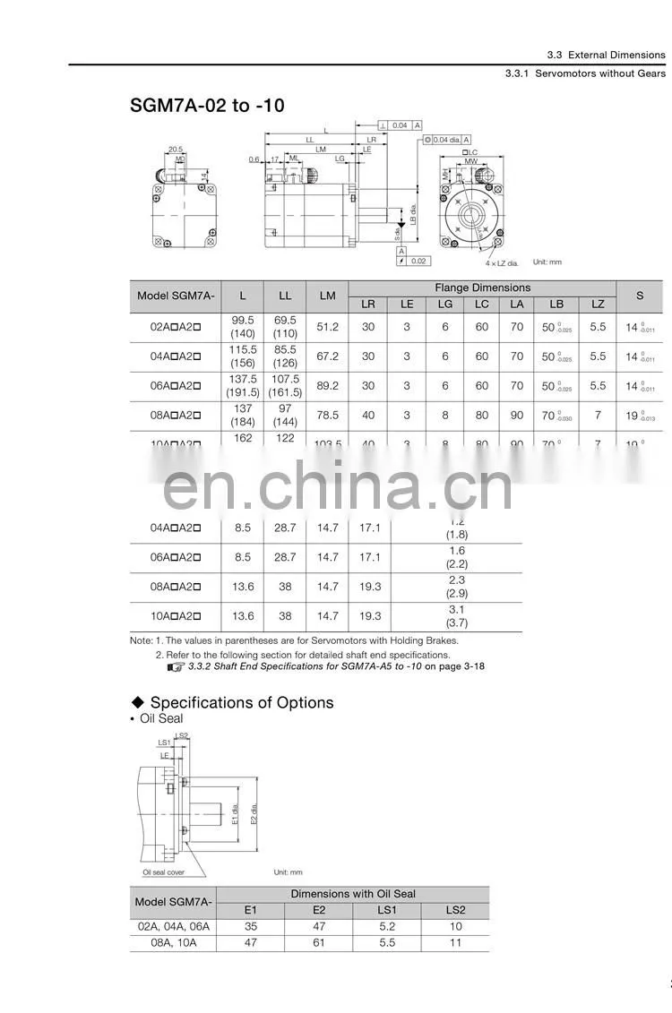 Original YASKAWA 2kw servo motor SGM7A-20AFA61 with good price