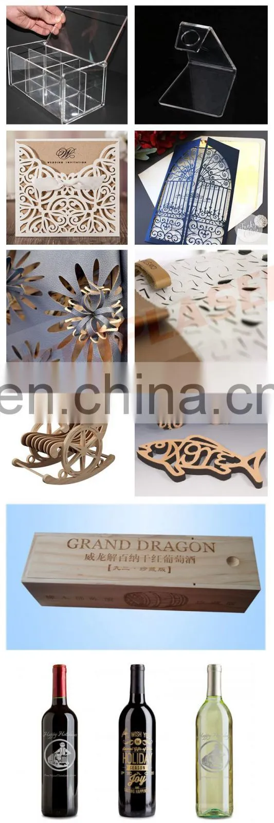 CE Standard 0609 150W CO2 Laser Wood Cutting Machine for Chopping Board