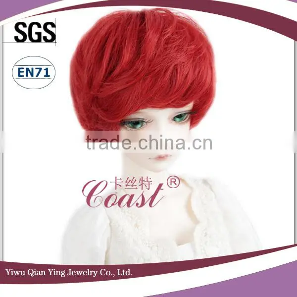 beauty short red curly bob bjd doll wigs