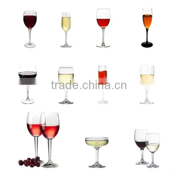 Handmade mouth blown long stem transparent wine bottle glass