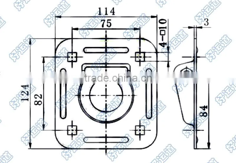 Trailer recessed lashing ring rope ring D ring 04400