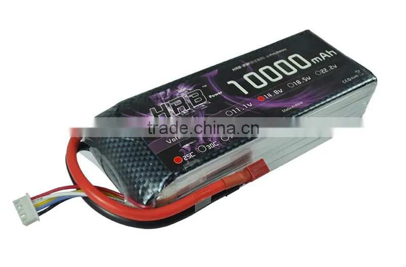 HRB 4S 14.8V 10000mah 25C rechargable battery lipo for RC Helicopter Car Pack