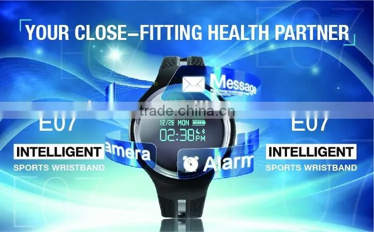 2016 New Business E07 Bluetooth 4.0 smart bluetooth bracelet IP67 Waterproof Fitness Tracker Smartband Call Reminder For IOS