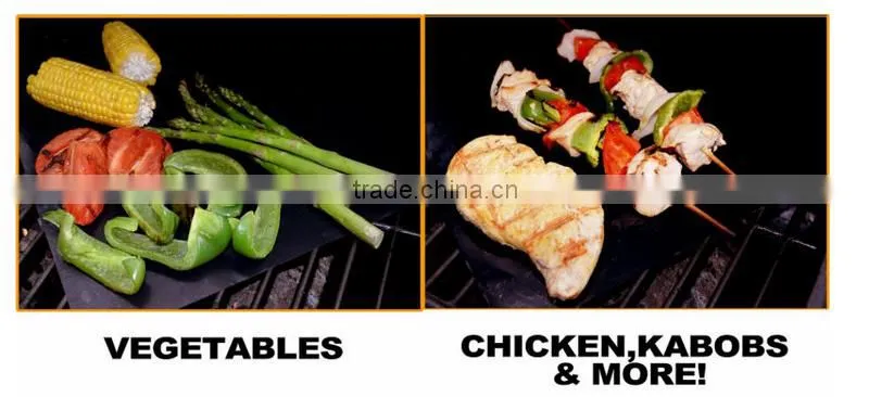 Set of 3 Premium quality non-stick bbq grill mat, charcoal grill mat