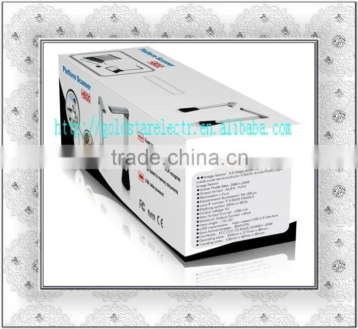 USB 2.0 5.0 Mega CMOS HD 1 Second Platbed Scanner H500