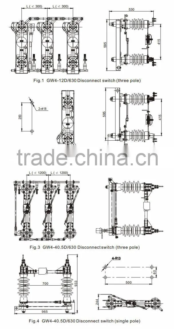 GW -12(40.5) Series Outdoor High Voltage Alternative Current Disconnect Switch