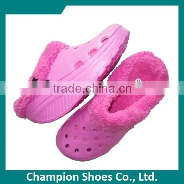Fashion High Elasticity High Heel Fur Lined Clogs
