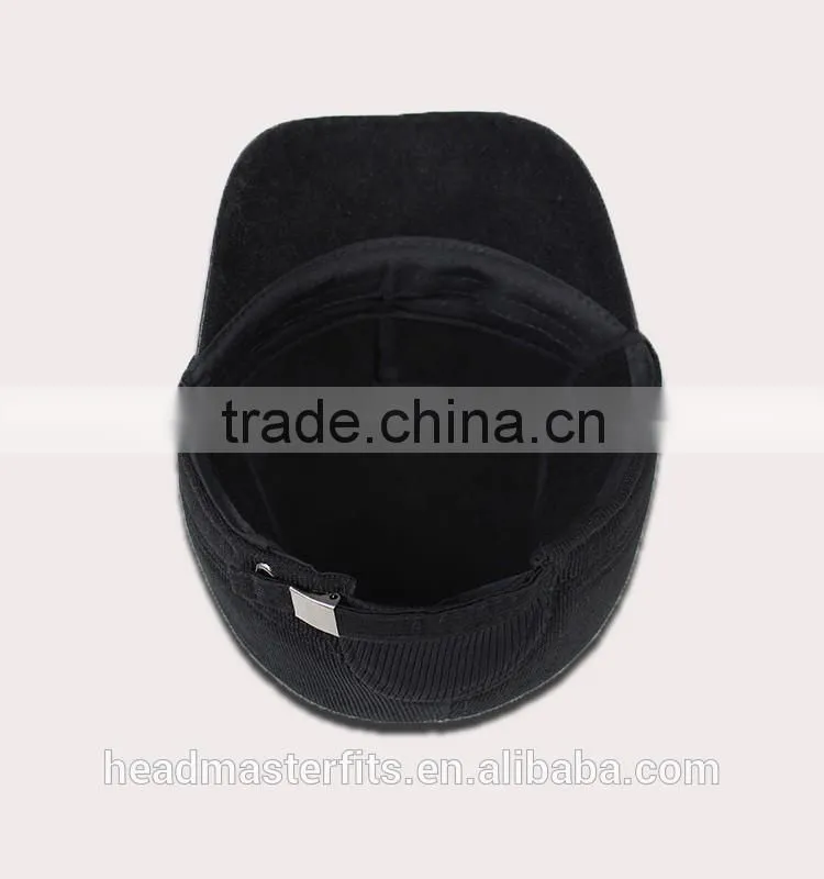 Corduroy adjustable baseball cap military cap