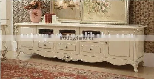 Fench style classic living room furniture wood Tv cabinet