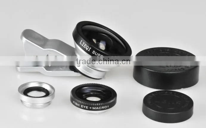 3 in1 Fish Eye + 0.4 x Wide Angle Marco clip Camera Lens for mobile phone