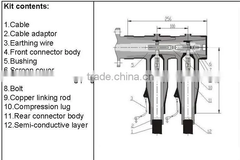 24kv 630A rear cable connector(EPDM rubber ) t connector