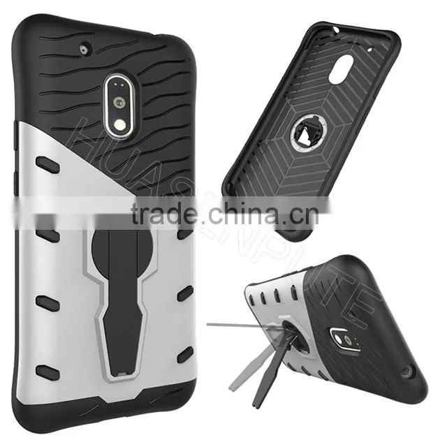Heavy Duty Armour Shock Proof Hard Case Cover With Stand For Moto G4 Play