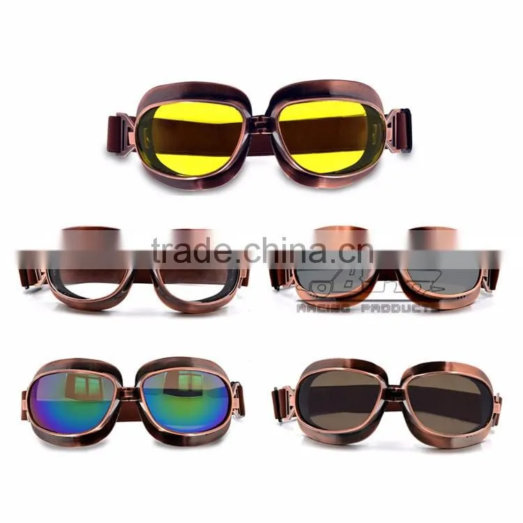 BJ-GT-013 Smoke Copper frame Color lens motocross goggles glasses fog motorcycle goggle for Harley