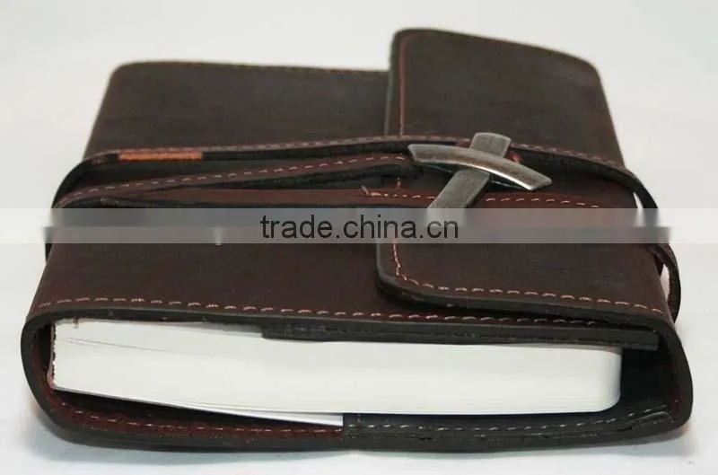 Handmade vintage genuine leather 2016 diary with refillable kraft lined paper