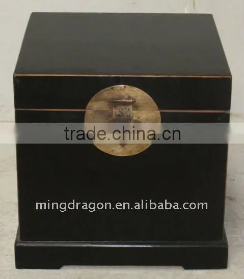 Chinese Antique Style Black and Matt Finished Chest 50*50*48cm