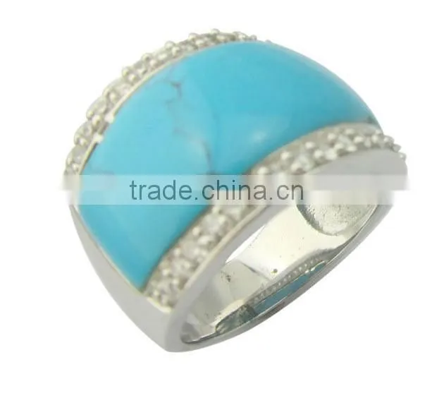 Turquoise silver ring/fashion cheap jewelry ring