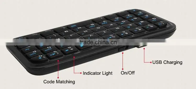 Ultra Slim Mini Wireless Bluetooth Keyboard for Blackberry Handheld Rechargeable 49-Key Wireless Keyboard for iPhone/iPad
