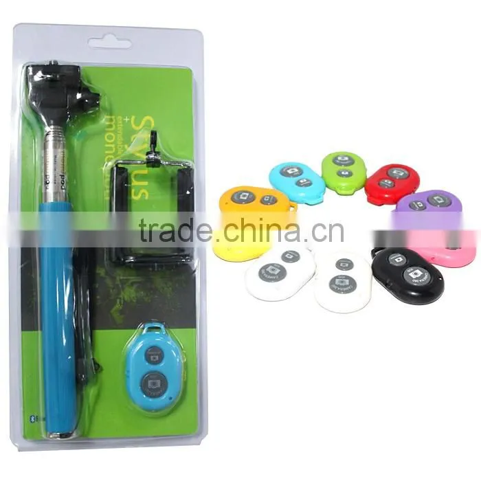 universal monopod kit with shutter, and clip , selfie stick kit z07