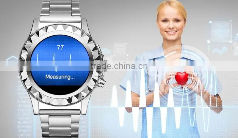 2015 Hi-Tech Metal Body Round Screen Bluetooth Smart watches men