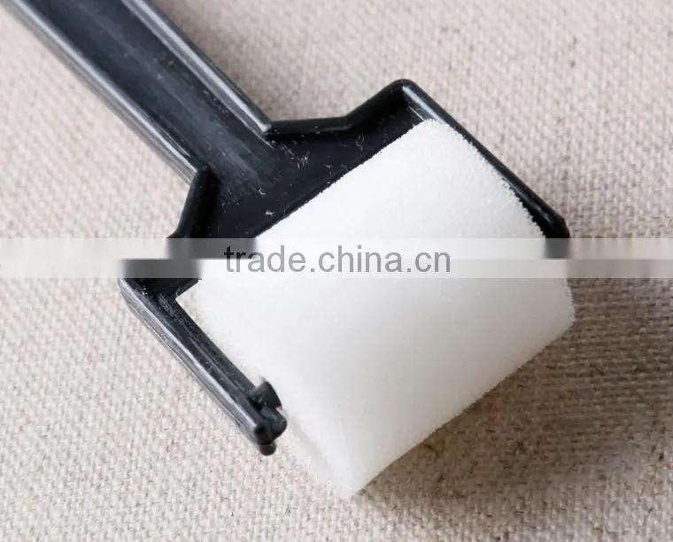 3 pcs/set Children Diy Black Plastic Handle White Sponge Paint Roller