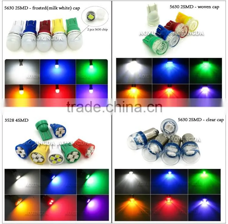 6.3V 5630 2 LEDs wedge T10 555 LED light bulb with milk white lens for pinball