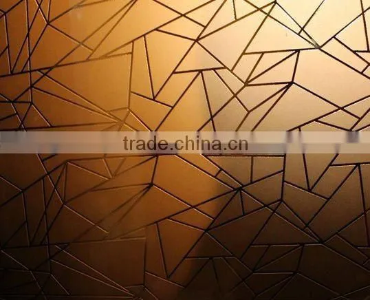 5mm acid etched glass/pattern glass/ deep acid etched glass
