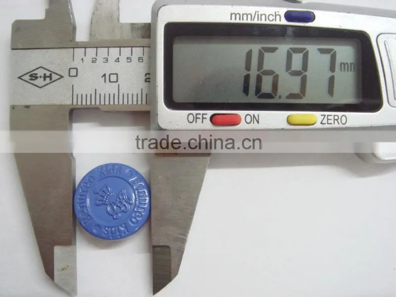 17mm blue plating button metal fashion apparel accessories