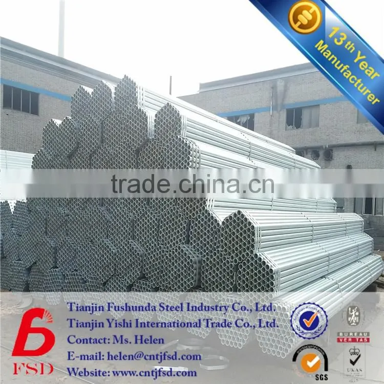 *2016 Alibaba supplier Hot dipped Galvanized Steel Pipe ERW PIPE